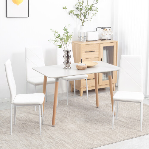 Homcom Sillas de Comedor Blanco 41 x 50 x 97 cm 1
