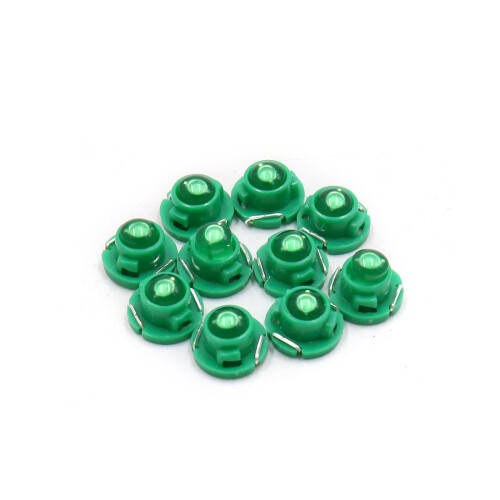 Sourcingmap 10Pcs T4.7 Green LED Panel Gauge Lamp Light Bulb for Car Interior