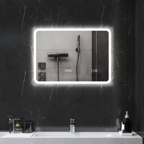 Homcom Espejo de Baño Gris 70 x 3.5 x 50 cm 1