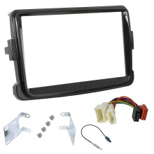 2 Din car stereo fitting kit fascia for DACIA RENAULT duster sandero 2012-2017 glossy black
