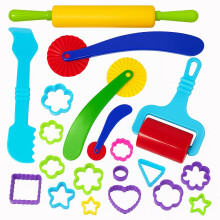 Playdough Tools for Kids – 17 Piece Play Dough Cutters, Rolling Pin & Accessories Set for Toddlers | Preschool Crafts & Sensory Play Kit