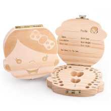 Storage Small Kids Childs Baby Tooth Keepsake Wooden Box Boy Girl Save (BOYS)