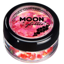 Iridescent Chunky Glitter by Moon Glitter - Cherry - Cosmetic Festival Makeup Glitter for Face, Body, Nails, Hair, Lips - 3g