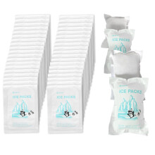 50 Sheets Ice Packs for Shipping Food Perishables Small Freezer Block Cold Packs for Coolers Dry Ice Packs Sheets Auto Water Absorption, 3.3" x 4.7"