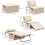 Homcom Sillón Cama Beige 75 x 80 x 74 cm 6