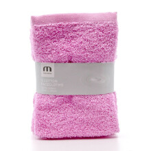 Super Soft 100% Cotton Family Washcloths. Machine Washable. Pink. 3 Pack. 30cm X 30cm X