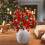 Artificial Red Poinsettia Flowers with Stems 6 Pcs 3