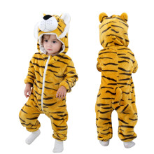 Infant Hooded Baby Rompers Animal Jumpsuit Soft Flannel Winter Cosplay Costume for Baby Girls Boys, 12-18 Months, Tiger
