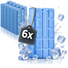 com-four 6x Big Pack ice packs in blue - Cooling elements for cool box and cool bag - Cooling batteries for household and leisure