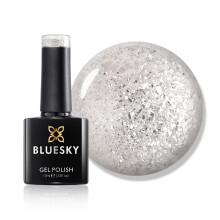 Gel Nail Polish, You Could Cut Glass Platinum 07, Silver Glitter, Long Lasting, Chip Resistant, 10 ml (Requires Drying Under UV LED Lamp)