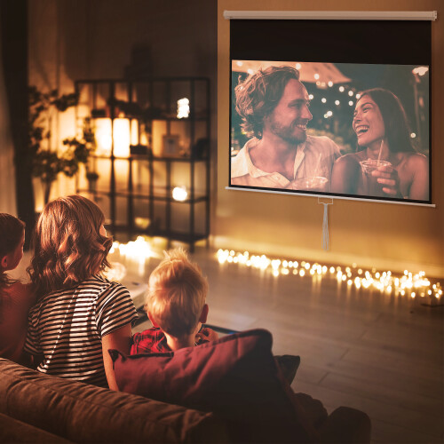Homcom Pantalla de Proyector Blanco 187 x 8 x 150 cm 2