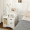 Homcom Mesita de Noche Blanco 40 x 30 x 60 cm 5