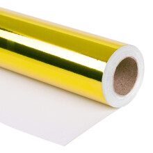 Gold Metallic Wrapping Paper - Solid Color Paper Perfect for Wedding, Birthday, Christmas, Baby Show Gifts - 76 cm X 10 m