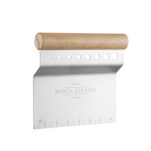 Innovative Kitchen Bench Scraper | Multi-Function Dough Cutter, Pastry Scraper, Worktop Cleaner & Herb Stripper | Stainless Steel Baking Tool