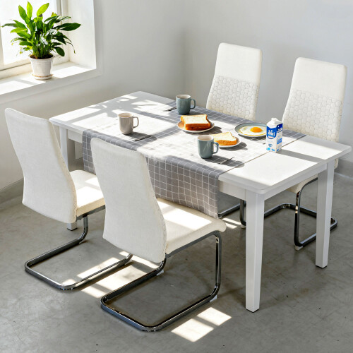Homcom Sillas de Comedor Beige 45 x 61 x 98 cm 1