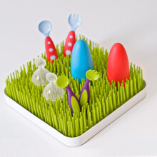 Baby Bottle Green Grass Countertop Drying Rack, Premium Lawn Drying Rack Kitchen Countertop Dish Drainer Dryer Mat for Baby Bottles, Dishes and