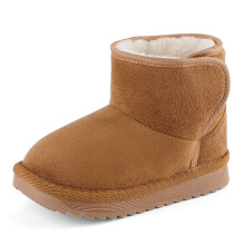 Baby Winter Shoes Kids Boy Girl Warm Snow Boots Toddler Unisex Plush Booties Brown,6 UK Child(150mm)