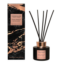 Luna Collection Black Pepper & Juniper Scented Reed Diffuser 120ml – Cedarwood, Sandalwood & Nutmeg Scents, Lasts 10 Weeks, 10 Rattan Reed Diffuser