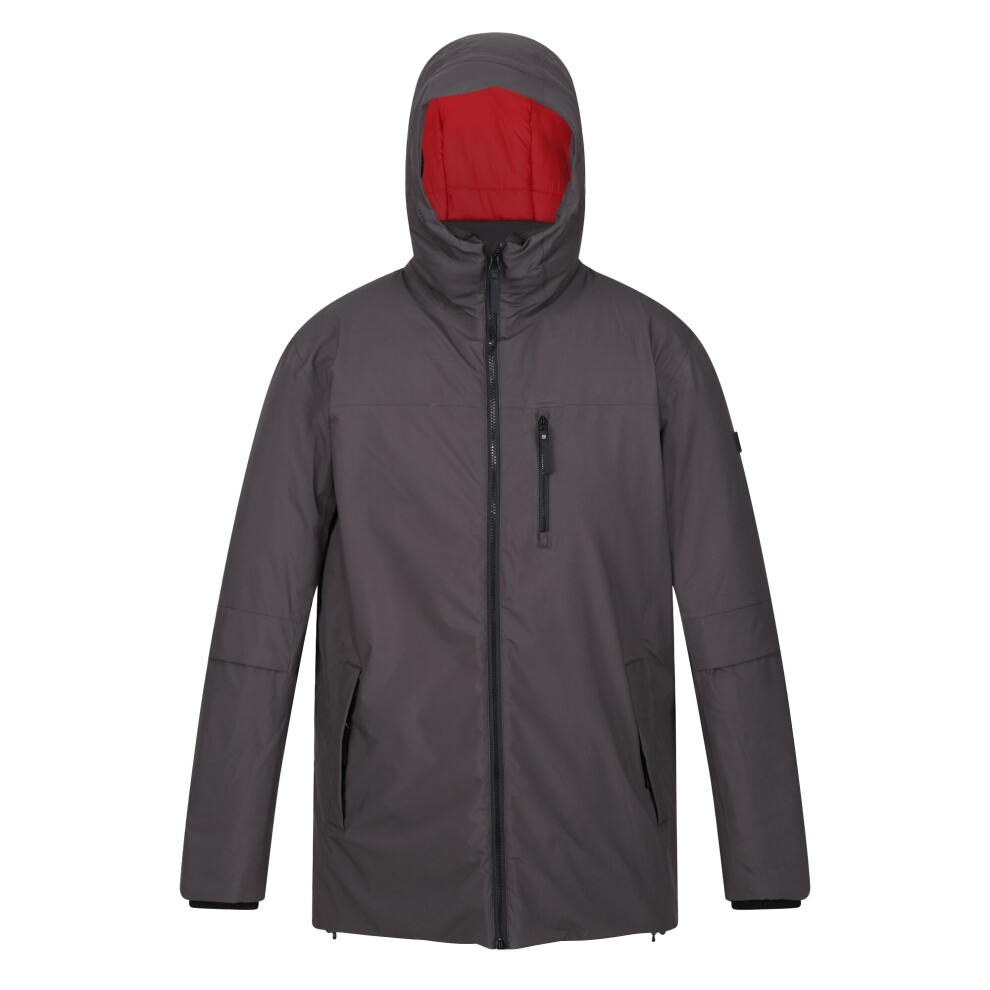 Regatta (L, Ash/Danger Red) Mens Yewbank Ii Parka