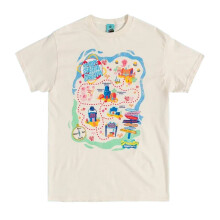 (3XL, Beige) SpongeBob SquarePants Unisex Adult Bikini Bottom Map T-Shirt