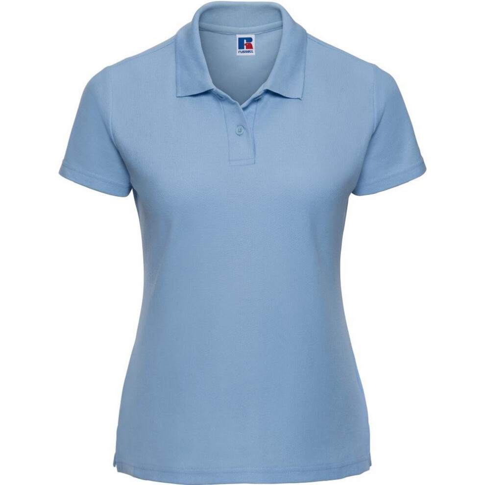 Russell (14 Uk, Sky Blue) Womens/Ladies Classic Plain Polycotton Polo Shirt