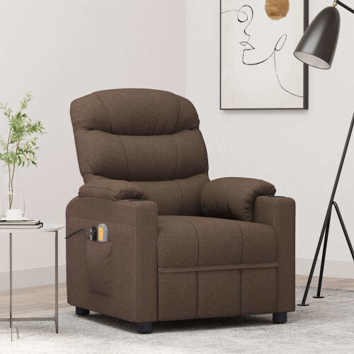 VidaXL vidaXL Massagesessel Elektrisch Braun Stoff