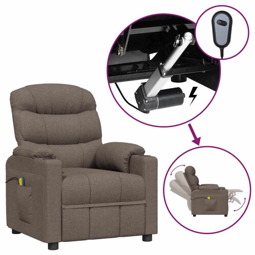 VidaXL vidaXL Massagesessel Elektrisch Taupe Stoff