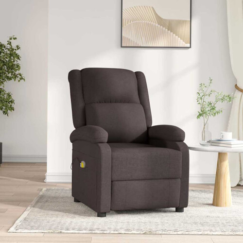 VidaXL vidaXL Massagesessel Elektrisch Dunkelbraun Stoff