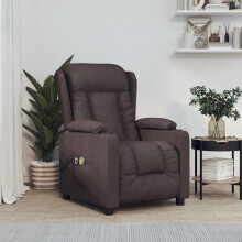 vidaXL Massagesessel Elektrisch Dunkelbraun Stoff