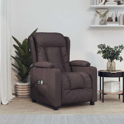 VidaXL vidaXL Massagesessel Elektrisch Dunkelbraun Stoff