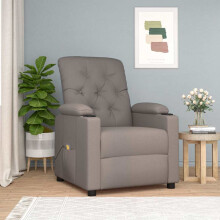 vidaXL Massagesessel Taupe Stoff