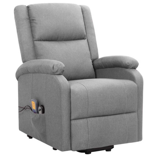VidaXL vidaXL Massagesessel mit Aufstehhilfe Hellgrau Stoff 1