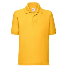 (5-6 Years, Sunflower) Fruit of the Loom Childrens/Kids 65/35 Plain Pique Polo Shirt