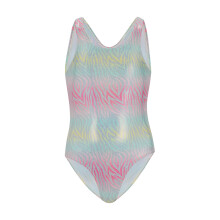 (7-8 Years, Ombre) Regatta Girls Katrisse Zebra Print Metallic One Piece Swimsuit