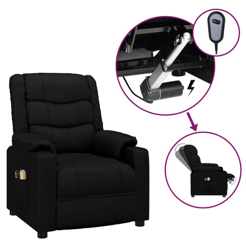 VidaXL vidaXL Massagesessel Elektrisch Schwarz Kunstleder 1