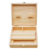Aufbewahrungsbox aus Holz mit Rolling Tray, kompatibel mit Haushaltsorganisationssystemen – Großes Haushaltsaccessoire, 1 Stück