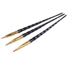 Ensemble de 3 pinceaux Ă motifs pour nail art, gel UV acrylique, extensions, stylo de dessin, outil de manucure noir
