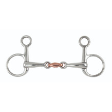 (5in, Silver) Shires Copper Lozenge Horse Hanging Cheek Snaffle Bit