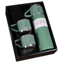 Bouteille isotherme SDJMa pour boissons chaudes avec 2 tasses, thermos de voyage pour café | Bouchon à visser | Compatible avec les boissons