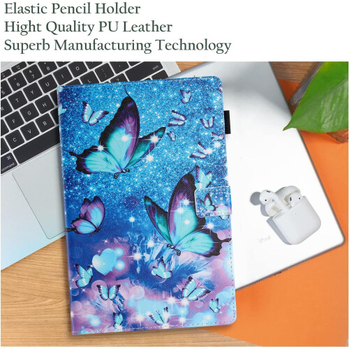 Capa compatível com Samsung Galaxy Tab A9 Plus / A9+ 11 polegadas (2023), capa em couro PU com suporte para S Pen e encaixe para apoio. 2