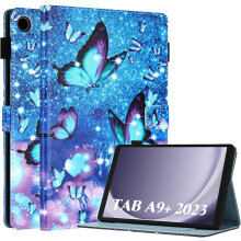 Hoesje compatibel met Samsung Galaxy Tab A9Plus / A9+ 11Inch2023, PU-lederen cover met S Pen-houder en uitklapbare standaard.