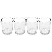 Frostet gjennomsiktig enkel koppholder i glass, lysestake til hjemmet, kopper til fest, bursdag, bryllup og middagsborddekorasjoner (4 stk.)