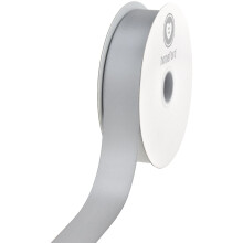 Panglică de satin dublu față Homeford, 7/8-inch, 25 yarzi, argintie