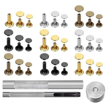 360 Sets verpackte 6mm/8mm Doppelseitige Rundkopfnieten für Lederpflasterung + Montagewerkzeugset + Zange