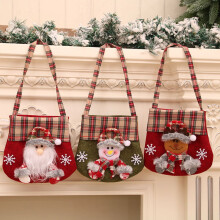 SUSUchens Sacchetto di caramelle natalizie Squisito sacchetto regalo di Babbo Natale con cartoni animati Borsa festiva per regali di festa