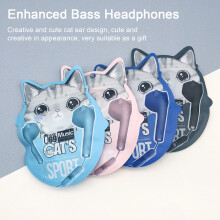 SUSUchens Kawakii Katzen-Ohrhörer, hübsches Design, HiFi-Klangqualität, Geräuschunterdrückung, Mikrofon, verstärktes Messing,