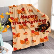 Couverture d'automne Djunllk pour canapé/lit, motif érable et citrouille, 69 x 99 cm, douce et confortable, en fibres ultra-fines, respirante et