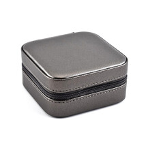 Tragbare Schmuckbox aus Kunstleder mit Reißverschluss, Aufbewahrungstasche für Ringe, Ohrringe und Armbänder