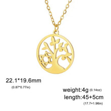 RSAMD Levensboom Davidster Holle Hanger Ketting Roestvrij Staal voor Dames en Meisjes - Goud