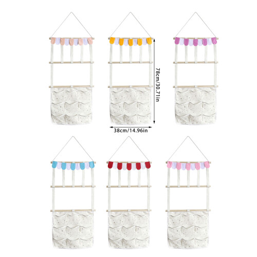 Wooden hair accessory rack with hooks 1 pack 2